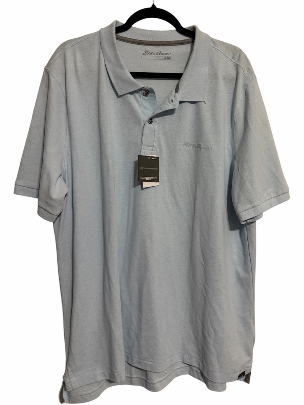 Eddie Bauer Light Blue Short Sleeve Polo Shirt Size 2XL
